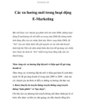 Các xu hướng mới trong hoạt động E-Marketing