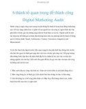 6 thành tố quan trọng để thành công Digital Marketing Audit