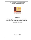 Giáo trình Quản trị kinh doanh khách sạn (Ngành: Quản trị du lịch và lữ hành - Cao đẳng) - Trường Cao đẳng Lào Cai