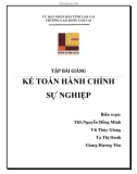 Tập bài giảng Kế toán hành chính sự nghiệp - Cao đẳng Cộng đồng Lào Cai