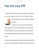 Vai trò của PR