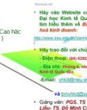 Bài giảng môn Văn hóa kinh doanh: Chương 1 - PGS.TS. Dương Thị Liễu, TS. Đỗ Minh Cương