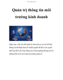 Quản trị thông tin môi trường kinh doanh