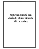 Sinh viên kinh tế nên chuẩn bị những gì trước khi ra trường