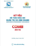 Quản trị và kinh doanh COMB 2016 - Kỷ yếu hội thảo khoa học: Phần 1