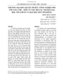 Thương mại hóa quyền sở hữu công nghiệp đối với sáng chế - nhìn từ góc độ các trường đại học nói chung và đại học Huế nói riêng