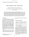 Import multiplier in input - output analysis