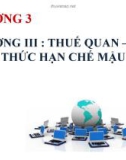 Bài giảng Chương 2: Thuế quan – một hình thức hạn chế mậu dịch