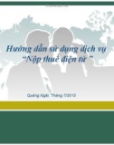 Bài giảng Hướng dẫn sử dụng dịch vụ 'Nộp thuế điện tử'