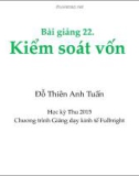 Bài giảng Kiểm soát vốn