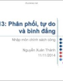 Bài giảng Bài 13: Phân phối, tự do và bình đẳng (2014) - Nguyễn Xuân Thành