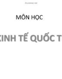 MÔN HỌC KINH TẾ QUỐC TẾ.