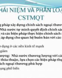 Bài giảng Khái niệm và phân loại chính sách thương mại quốc tế