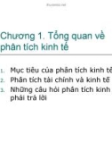 Bài giảng Phân tích kinh tế dự án: Chương 1 - GV. Phạm Lê Thông