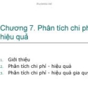 Bài giảng Phân tích kinh tế dự án: Chương 7 - GV. Phạm Lê Thông