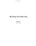 Bài giảng Tài chính công - Sử Đình Thành