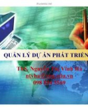 Quản lý dự án phát triển - ThS. Nguyễn Thị Vĩnh Hà