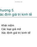 Bài giảng Phân tích kinh tế dự án: Chương 5 - Xác định giá trị kinh tế