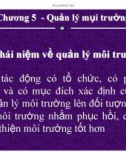 Bài giảng Kinh tế môi trường: Chương 5