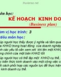 Bài giảng Kế hoạch kinh doanh: Chương 1