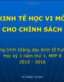 Bài giảng Kinh tế học vi mô dành cho chính sách công (2015-2016) - Vũ Thành Tự Anh