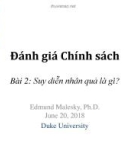 Bài giảng Đánh giá chính sách - Bài 2: Suy diễn nhân quả là gì?