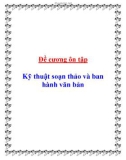 Đề cương ôn tập Kỹ thuật soạn thảo và ban hành văn bản