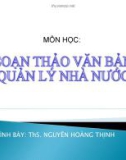 Bài giảng SOẠN THẢO VĂN BẢN QUẢN LÝ NHÀ NƯỚC