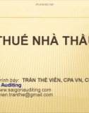 Bài giảng Thuế nhà thầu - Trần Thế Viên