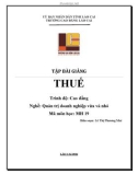 Tập bài giảng Thuế (Nghề: Quản trị doanh nghiệp vừa và nhỏ - Trình độ: Cao đẳng nghề) – CĐN Kỹ thuật Công nghệ