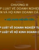 Bài giảng Pháp luật trong kinh doanh du lịch - Chương 3: Pháp luật về doanh nghiệp tư nhân và hộ kinh doanh cá thể