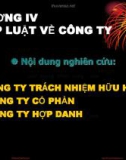 Bài giảng Pháp luật trong kinh doanh du lịch - Chương 4: Pháp luật về công ty