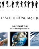 Bài giảng Chính sách thương mại quốc tế - Nguyễn Hà Tthu