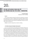 Về việc mở ngành Toán kinh tế tại trường Đại học Tài chính - Marketing