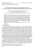 Factors affecting the quality of teaching English as a second language at Economics Universities in Hanoi, Vietnam