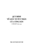 Một số quy định về giấy tờ tùy thân của công dân: Phần 1