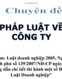 Bài giảng Pháp luật kinh doanh: Pháp luật về công ty - Công ty cổ phần