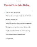 Phân tích Tuyên Ngôn Độc Lập