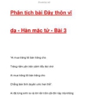 Phân tích bài Đây thôn vĩdạ - Hàn mặc tử