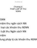 Bài giảng Chương 4: Pháp luật về thu NSNN