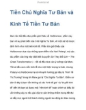 Tiền Chủ Nghĩa Tư Bản và Kinh Tế Tiền Tư Bản