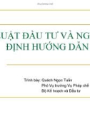 Bài giảng Luật đầu tư và nghị định hướng dẫn