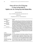 Năng suất các yếu tố tổng hợp và tăng trưởng kinh tế: Nghiên cứu cho trường hợp tỉnh Khánh Hòa