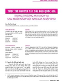 Thực thi nguyên tắc đãi ngộ quốc gia trong thương mại dịch vụ sau mười năm Việt Nam gia nhập WTO