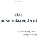 Bài giảng Luật Tố tụng dân sự: Bài 6 - TS. Trần Phương Thảo