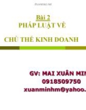 Pháp luật về chủ thể kinh doanh