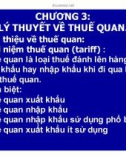 Bài giảng Kinh tế quốc tế - Chương 3: Lý thuyết về thuế quan