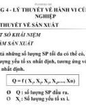 Bài giảng môn Kinh tế vi mô - Chương 4: Lý thuyết về hành vi của doanh nghiệp