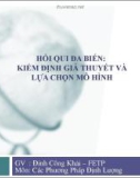 Bài giảng Các phương pháp phân tích định lượng: Hồi qui đa biến - Kiểm định giả thuyết và lựa chọn mô hình