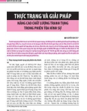 Thực trạng và giải pháp nâng cao chất lượng tranh tụng trong phiên tòa hình sự